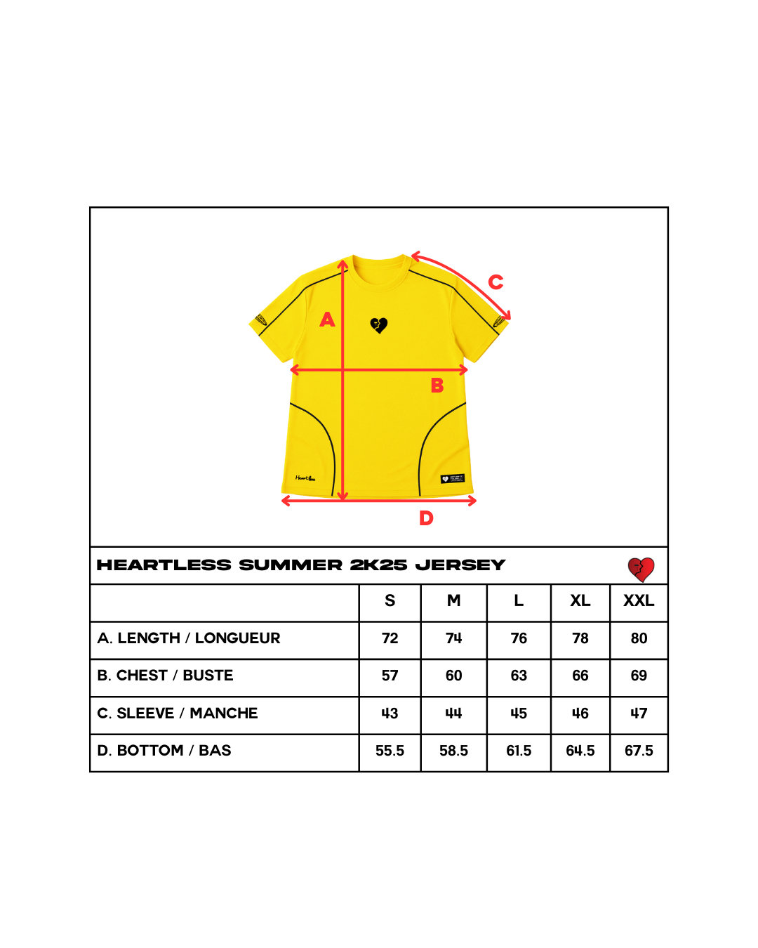 HEARTLESS SUMMER 2K25 JERSEY - YELLOW