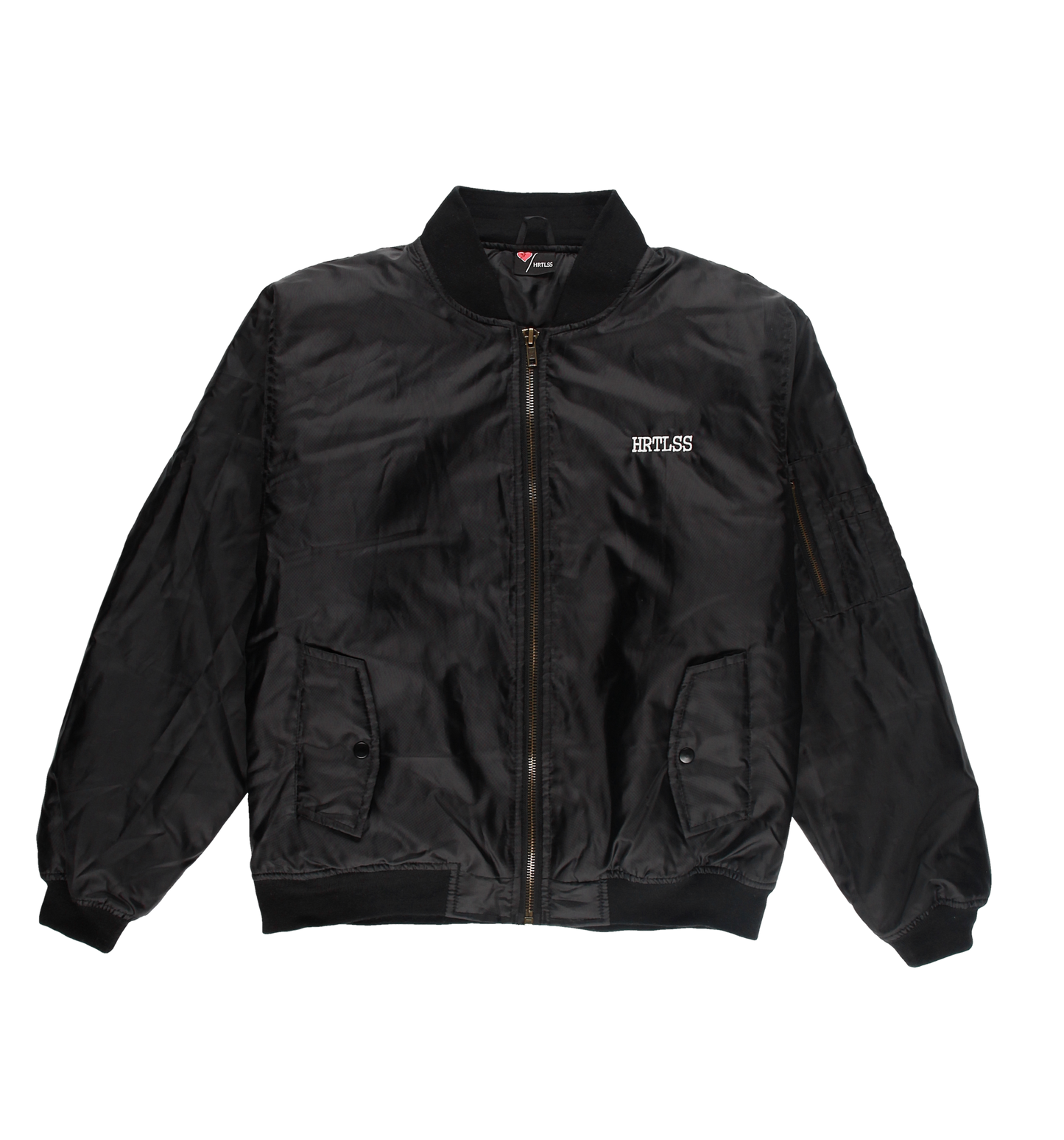 HRTLSS oversized bomber jacket black